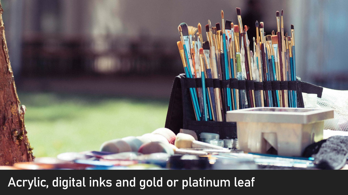 Collage Acrylic Portrait Painting from Photographs