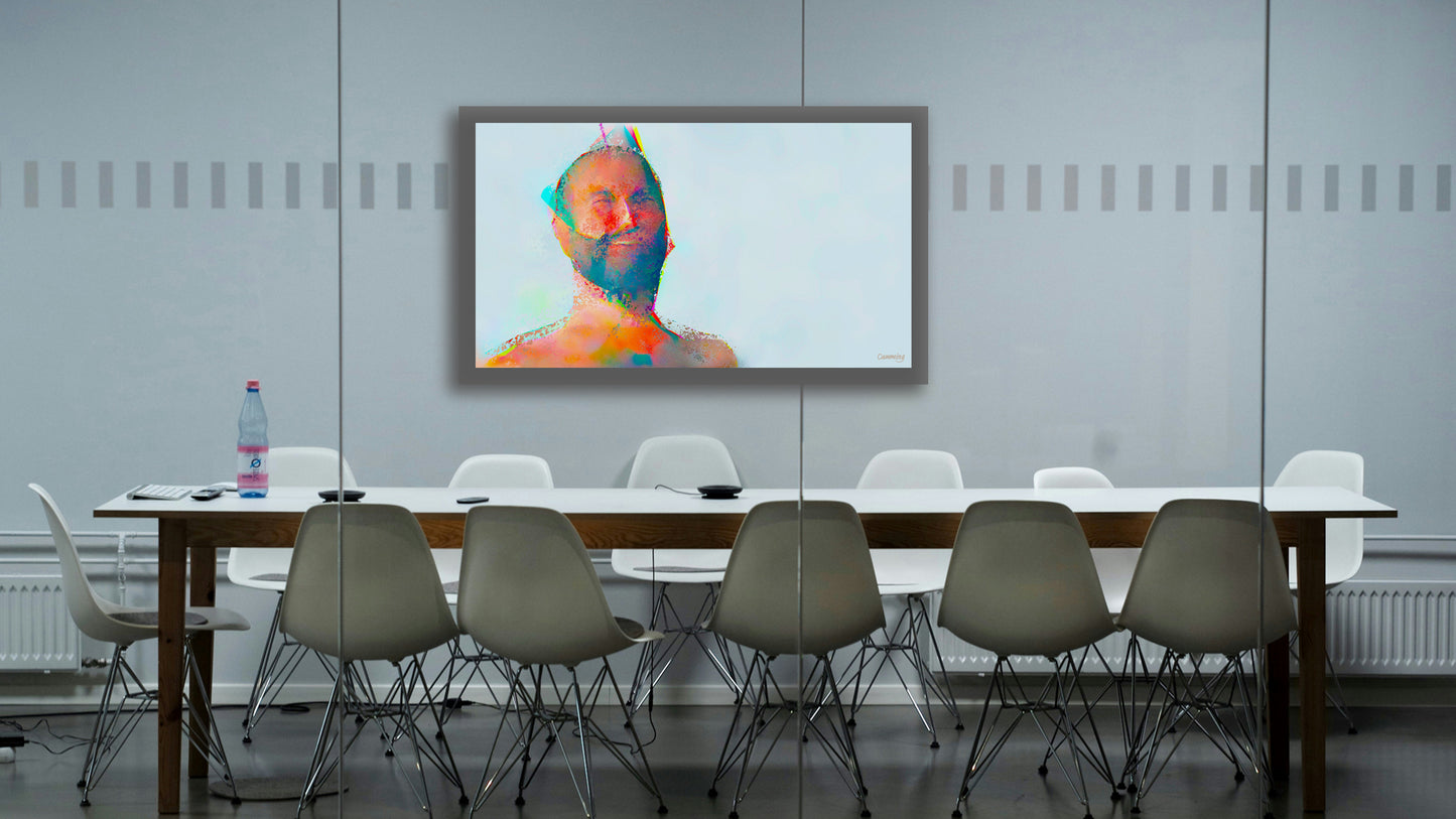 Therapy art print detail 'Enjoy' (digital painting, Tim Cumming)