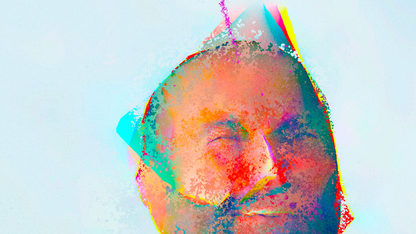 Therapy art print detail 'Enjoy' (digital painting, Tim Cumming)