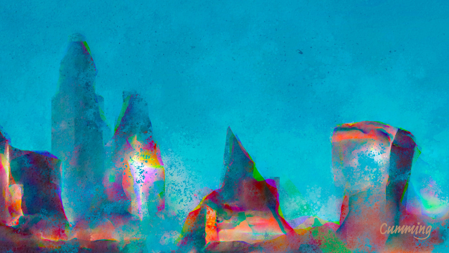 Therapy art print detail 'Grow' (digital painting, Tim Cumming)