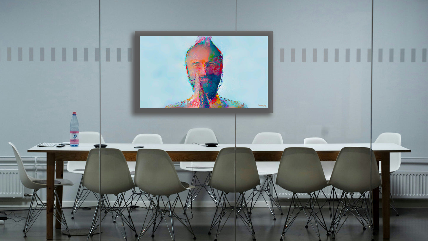 Therapy art print detail 'Thank' (digital painting, Tim Cumming)