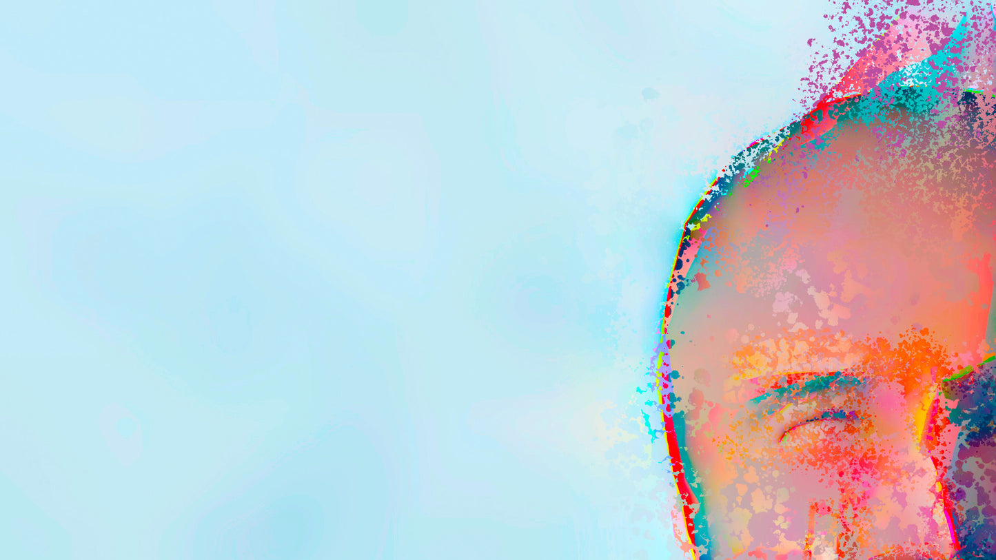 Therapy art print detail 'Thank' (digital painting, Tim Cumming)