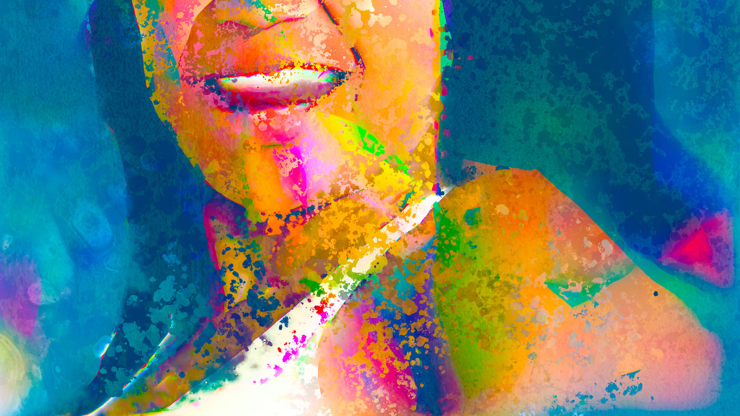 Therapy art print detail 'Thrill' (digital painting, Tim Cumming)