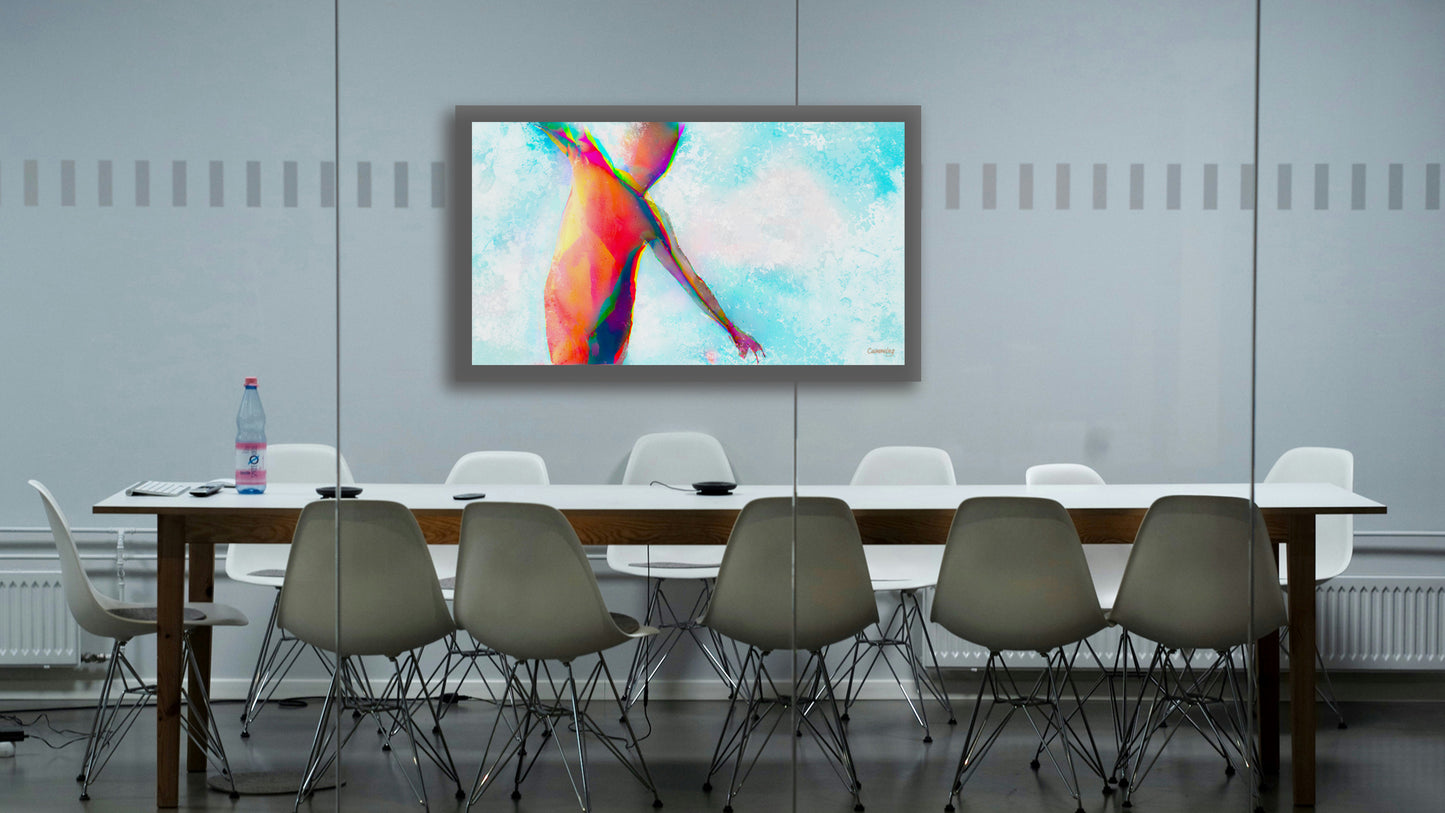 Therapy art print detail 'Tightrope' (digital painting, Tim Cumming)