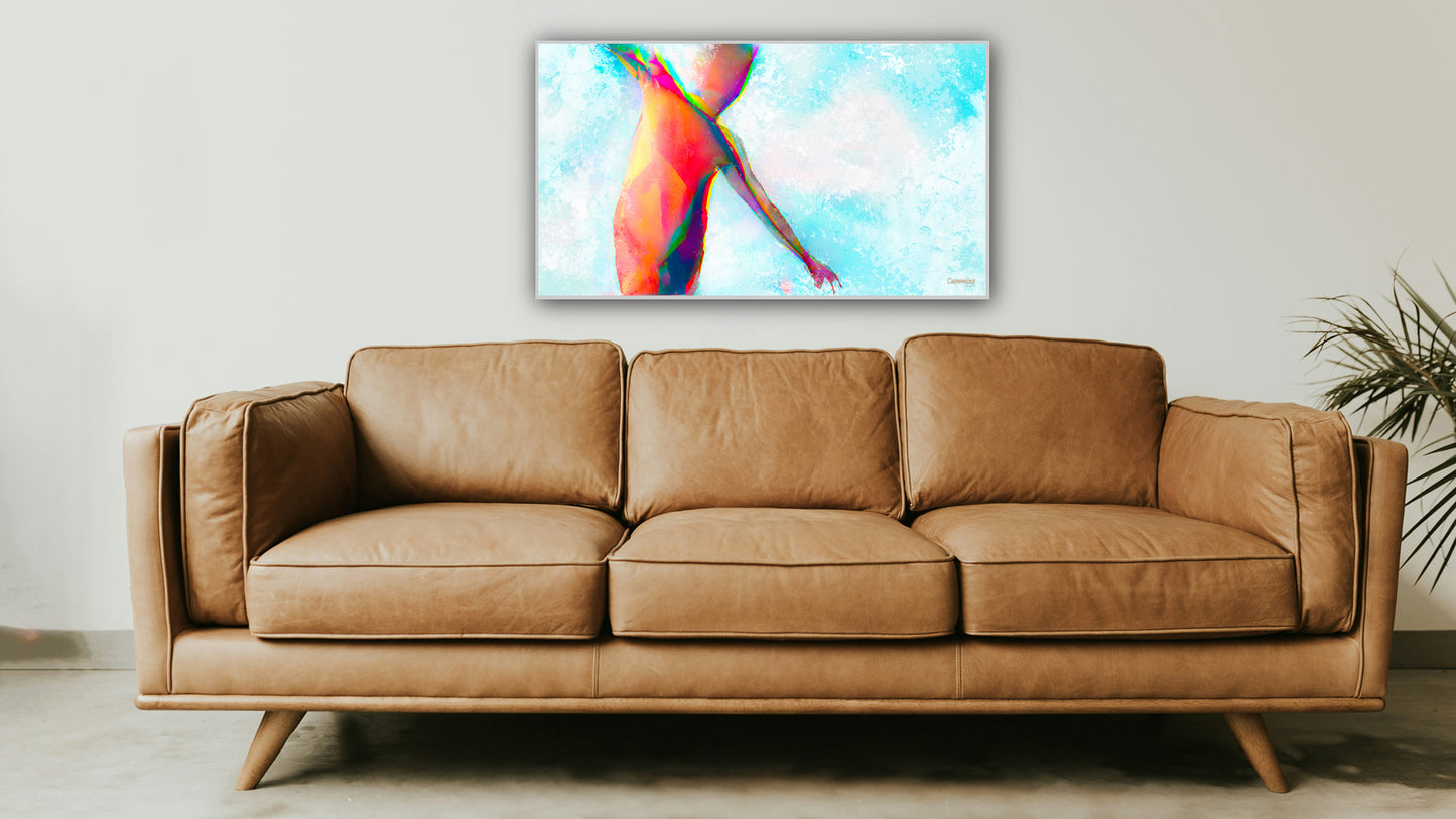 Therapy art print detail 'Tightrope' (digital painting, Tim Cumming)